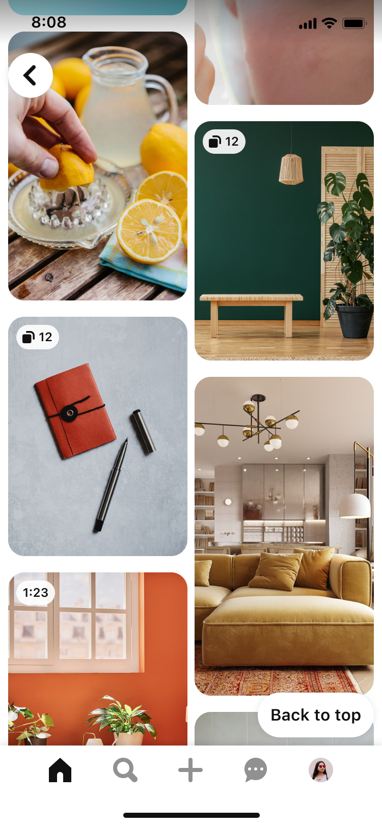 Pinterest screen 2